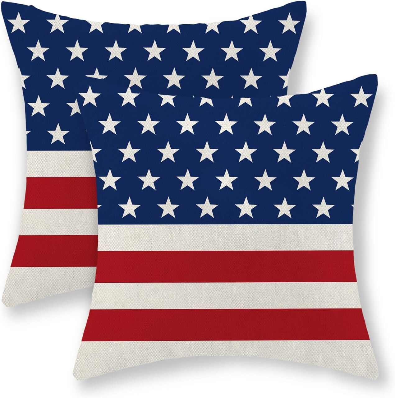 18x18 Set of 2 Throw Pillow Covers for 4th of July Decorations
